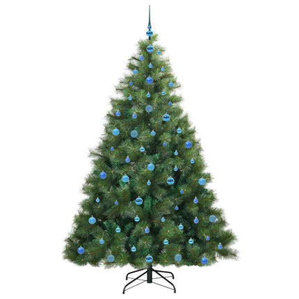 Konstgjord julgran med 300 LED-lampor Grön 210 cm PE och PVC