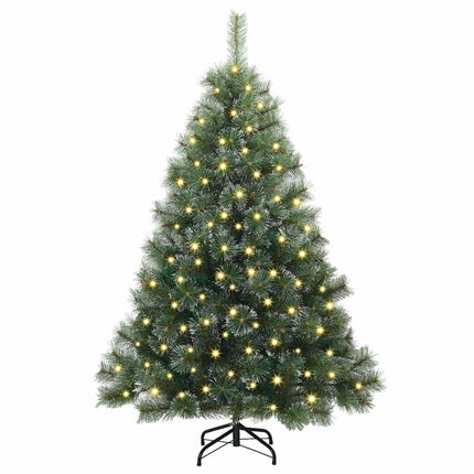 Konstgjord julgran med 150 LED-lampor Grön 150 cm PE och PVC