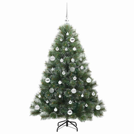 Konstgjord julgran med 150 LED-lampor Grön 150 cm PE och PVC
