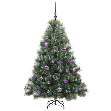 Konstgjord julgran med 150 LED-lampor Grön 150 cm PE och PVC