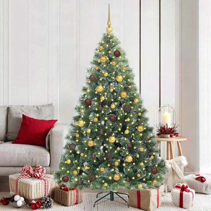 Konstgjord julgran med 300 LED-lampor Grön 180 cm PE och PVC