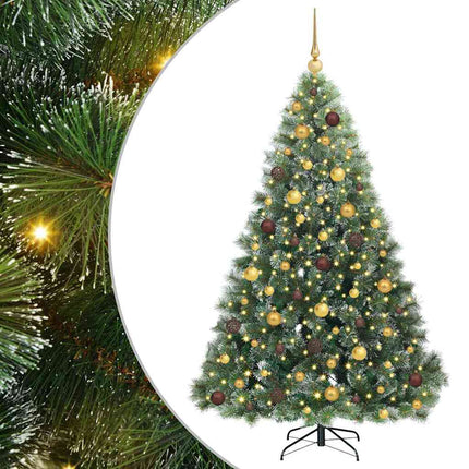 Konstgjord julgran med 300 LED-lampor Grön 180 cm PE och PVC