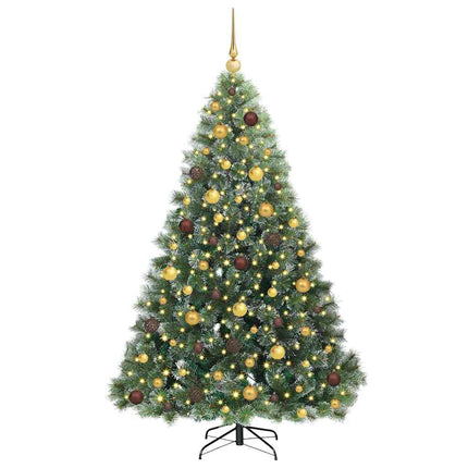 Konstgjord julgran med 300 LED-lampor Grön 180 cm PE och PVC