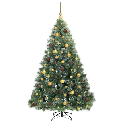 Konstgjord julgran med 300 LED-lampor Grön 180 cm PE och PVC