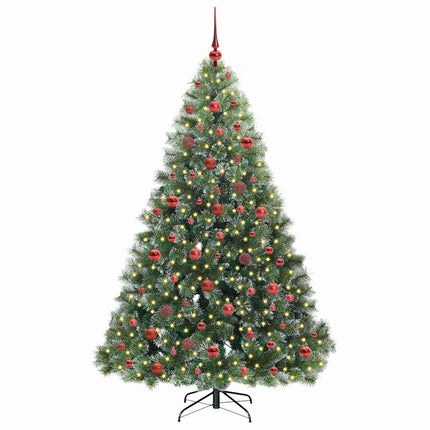 Konstgjord julgran med 300 LED-lampor Grön 180 cm PE och PVC