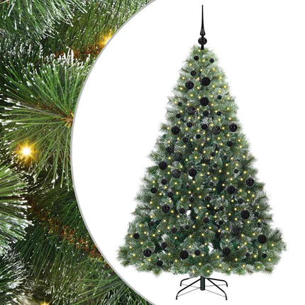 Konstgjord julgran med 300 LED-lampor Grön 180 cm PE och PVC