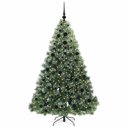 Konstgjord julgran med 300 LED-lampor Grön 180 cm PE och PVC