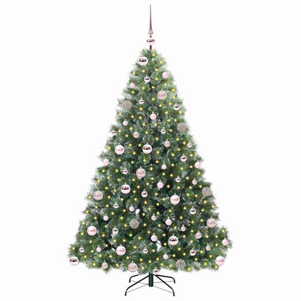 Konstgjord julgran med 300 LED-lampor Grön 180 cm PE och PVC