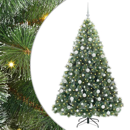 Konstgjord julgran med 300 LED-lampor Grön 180 cm PE och PVC