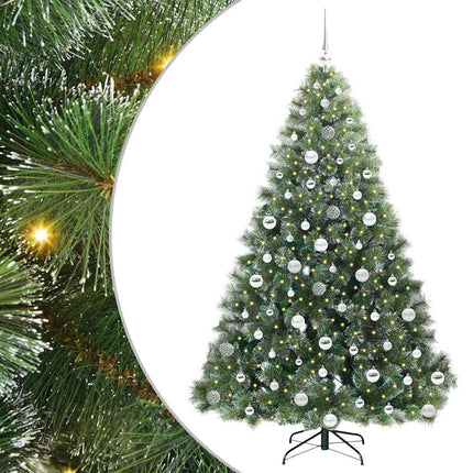 Konstgjord julgran med 300 LED-lampor Grön 180 cm PE och PVC