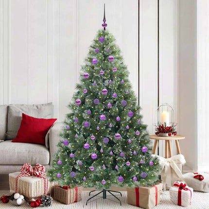 Konstgjord julgran med 300 LED-lampor Grön 180 cm PE och PVC