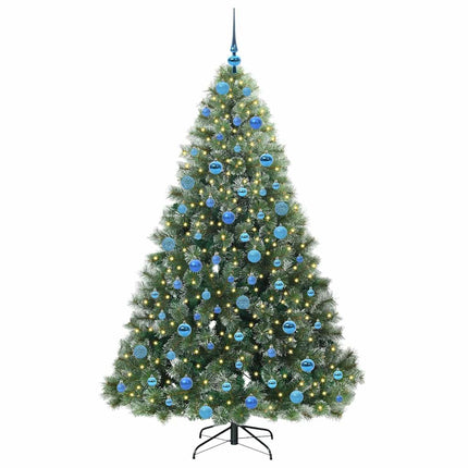 Konstgjord julgran med 300 LED-lampor Grön 180 cm PE och PVC