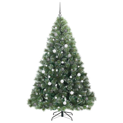Konstgjord julgran med 300 LED-lampor Grön 210 cm PE och PVC