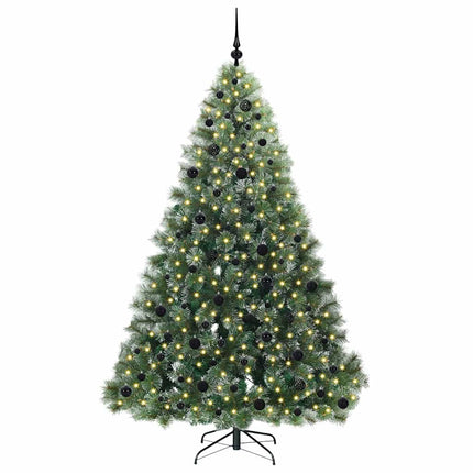 Konstgjord julgran med 300 LED-lampor Grön 210 cm PE och PVC