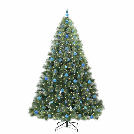 Konstgjord julgran med 300 LED-lampor Grön 210 cm PE och PVC