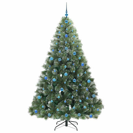Konstgjord julgran med 300 LED-lampor Grön 210 cm PE och PVC