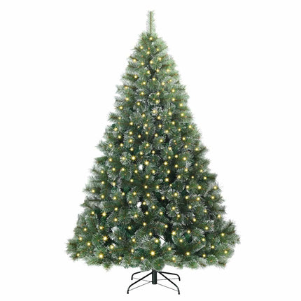 Konstgjord julgran med 300 LED-lampor Grön 240 cm PE och PVC