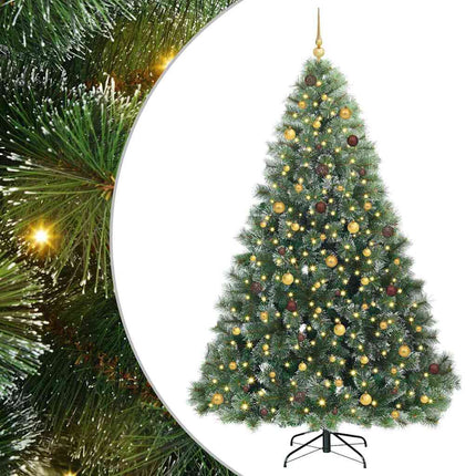Konstgjord julgran med 300 LED-lampor Grön 240 cm PE och PVC