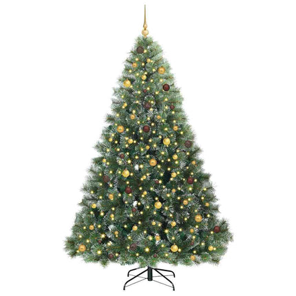 Konstgjord julgran med 300 LED-lampor Grön 240 cm PE och PVC