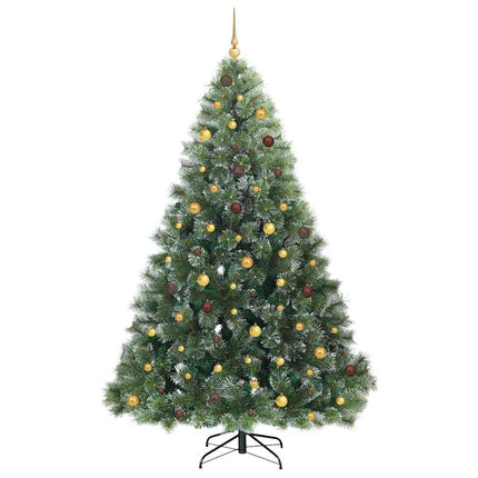 Konstgjord julgran med 300 LED-lampor Grön 240 cm PE och PVC