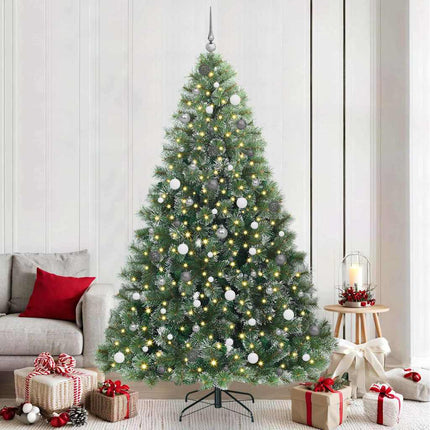 Konstgjord julgran med 300 LED-lampor Grön 240 cm PE och PVC
