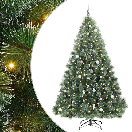 Konstgjord julgran med 300 LED-lampor Grön 240 cm PE och PVC