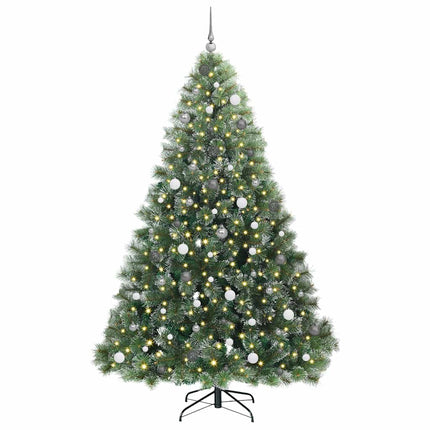 Konstgjord julgran med 300 LED-lampor Grön 240 cm PE och PVC