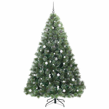 Konstgjord julgran med 300 LED-lampor Grön 240 cm PE och PVC