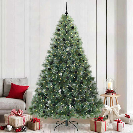 Konstgjord julgran med 300 LED-lampor Grön 240 cm PE och PVC