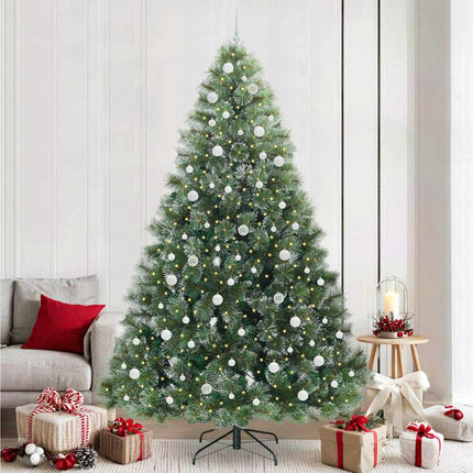 Konstgjord julgran med 300 LED-lampor Grön 240 cm PE och PVC