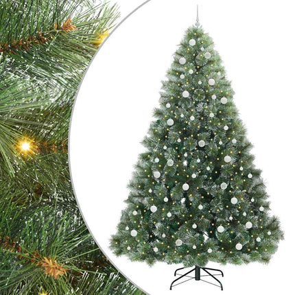 Konstgjord julgran med 300 LED-lampor Grön 240 cm PE och PVC
