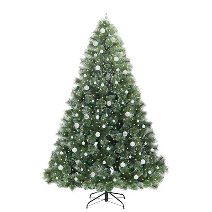 Konstgjord julgran med 300 LED-lampor Grön 240 cm PE och PVC