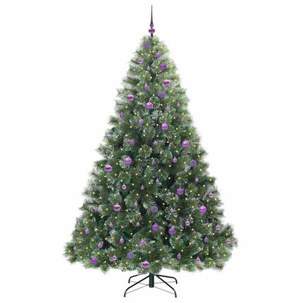 Konstgjord julgran med 300 LED-lampor Grön 240 cm PE och PVC