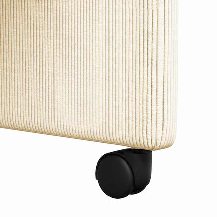 Matstolar med hjul med hjul 2 pcs Kräm 57 x 66 x 94 cm Mockatyg