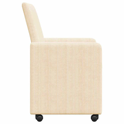 Matstolar med hjul med hjul 2 pcs Kräm 57 x 66 x 94 cm Mockatyg