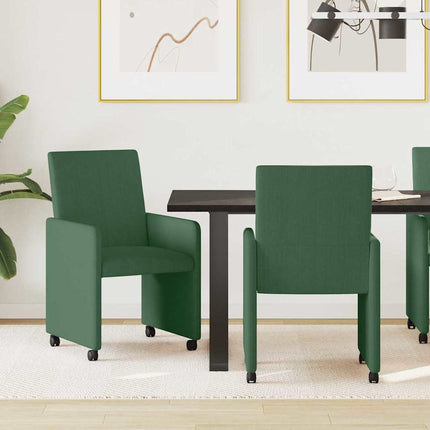 Matstolar med hjul 2 pcs Grågrön 57 x 66 x 94 cm Mockatyg