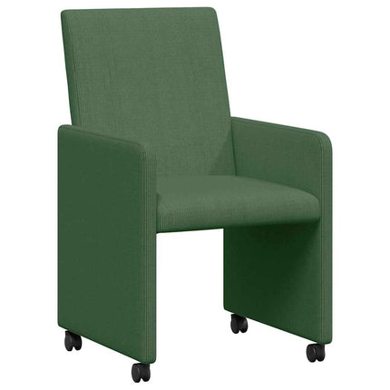 Matstolar med hjul 2 pcs Grågrön 57 x 66 x 94 cm Mockatyg
