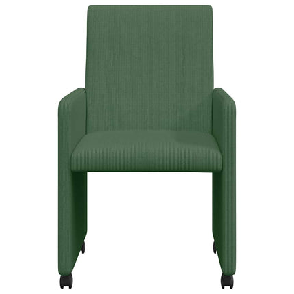 Matstolar med hjul 2 pcs Grågrön 57 x 66 x 94 cm Mockatyg
