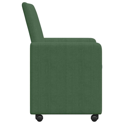 Matstolar med hjul 2 pcs Grågrön 57 x 66 x 94 cm Mockatyg