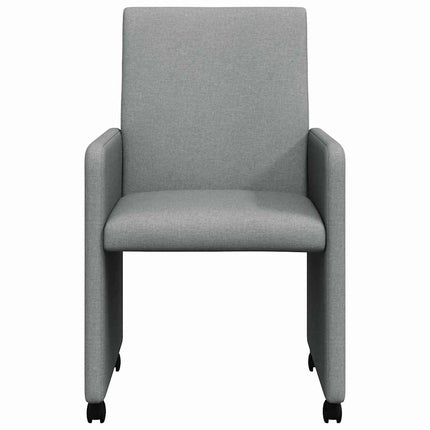 Matstolar med hjul med hjul 2 pcs Ljusgrå 57 x 66 x 94 cm tyg
