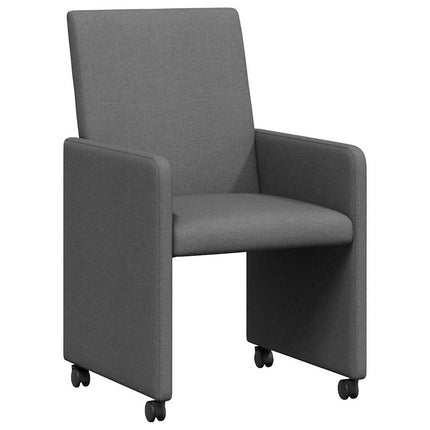 Matstolar med hjul med hjul 2 pcs Mörkgrå 57 x 66 x 94 cm tyg