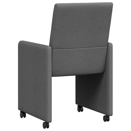 Matstolar med hjul med hjul 2 pcs Mörkgrå 57 x 66 x 94 cm tyg