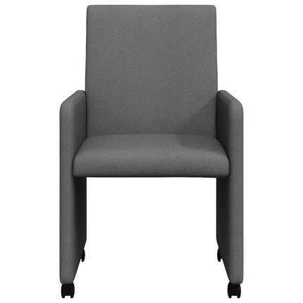 Matstolar med hjul med hjul 2 pcs Mörkgrå 57 x 66 x 94 cm tyg
