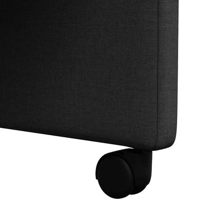 Matstolar med hjul 2 st tyg Svart 57 x 66 x 94 cm