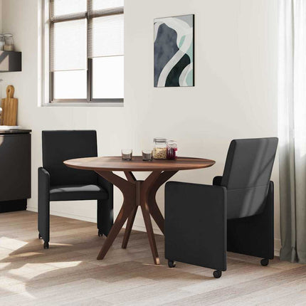 Matstolar med hjul med hjul 2 pcs Svart 57 x 66 x 94 cm tyg