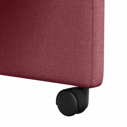 Matstolar med hjul med hjul 2 pcs Vinröd 57 x 66 x 94 cm tyg