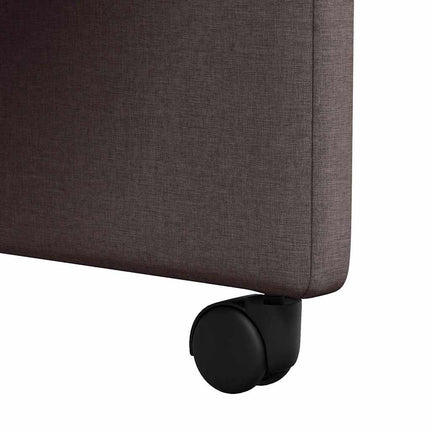 Matstolar med hjul med hjul 2 pcs Mörkbrun 57 x 66 x 94 cm tyg