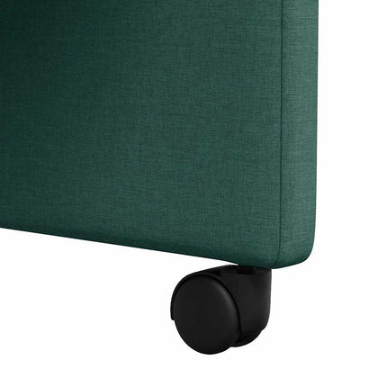 Matstolar med hjul med hjul 2 pcs Mörkgrön 57 x 66 x 94 cm tyg