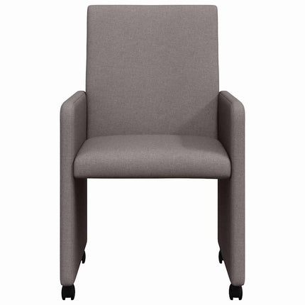 Matstolar med hjul med hjul 2 pcs Taupe 57 x 66 x 94 cm tyg