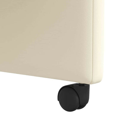 Matstolar med hjul 2 st Konstläder Kräm 57 x 66 x 94 cm